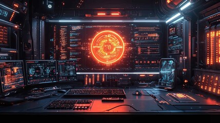 Fototapeta premium Future technological advancement, sci-fi aesthetics with practical functionality conceptual creation