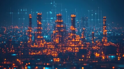 Fototapeta premium A futuristic city powered by green hydrogen infrastructure, highlighting its role in decarbonizing urban environments