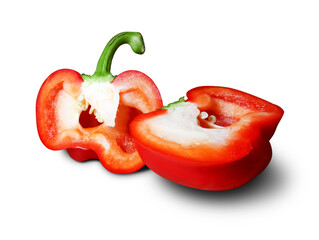 Cross Sections of Red Bell Pepper