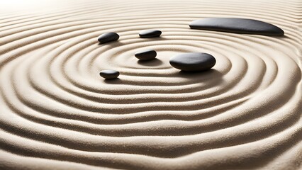 The Subtle Dance of Calmness: The Spiritual Connection Between Still Stones, Flowing Sand, and the Meditative Essence of Zen Balance