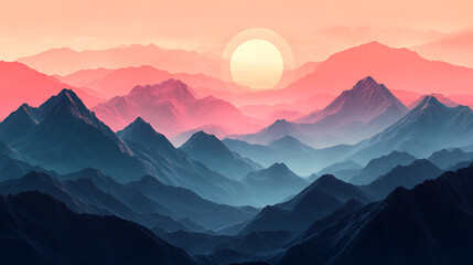 Obraz premium The sunset in the valley, wallpaper, a colorful natural phenomenon that is so beautiful