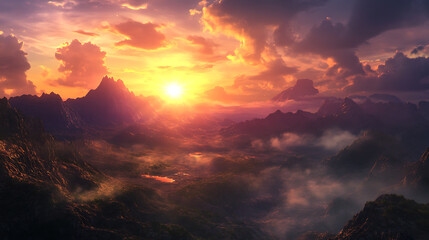 The sunset in the valley, wallpaper, a colorful natural phenomenon that is so beautiful