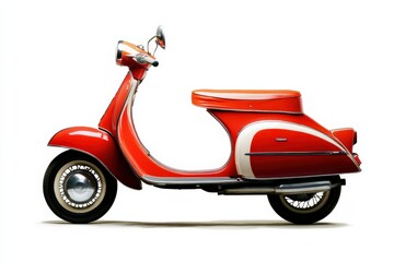 Obraz premium Vintage Scooter from the 60s. Classic Bike Design with Retro Club Background