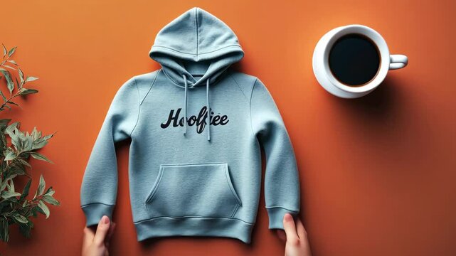 Apparel Flatlay Hoodie Mockup Video