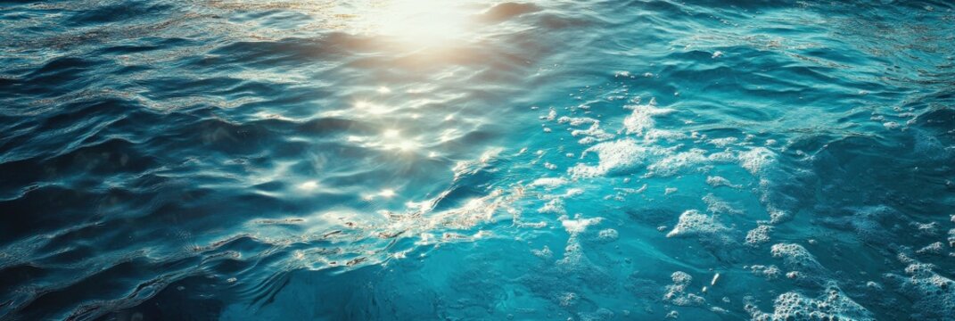 Wassertropfen - Ozeanruhe und Sonnenlichtspiegelungen im Meer