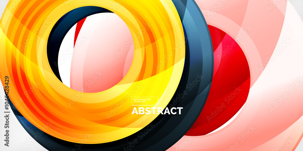 Aufkleber Bright colorful circles with light effects. Abstract background