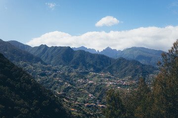 Mountain Range Panorama in Tropical Setting