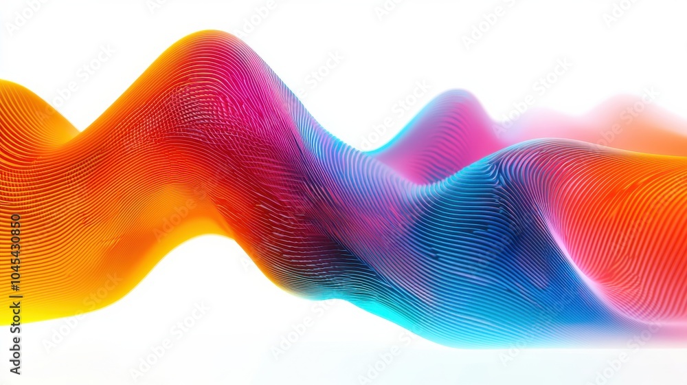 Poster vibrant dynamic wave pattern with peaks and troughs