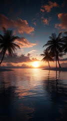 Tropical Beach Sunset: Calming Views in a Relaxing Environment