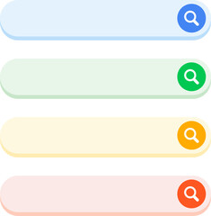 Obraz premium 4 pastel color search bars vector set