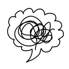 Illustration of overthinking  a lot of thought  complicated thoughts