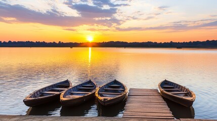 Fototapeta premium Majestic Varanasi Ghats at Sunrise - Spiritual Reflections on the Ganges River