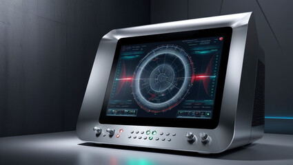 Fototapeta premium Modern seismograph displaying earthquake data in detailed precision.