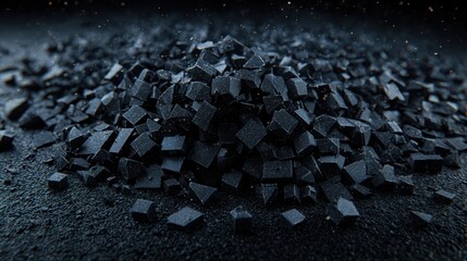 Obraz premium Illuminated Abstract Gemstone Shapes on Soft Black Background