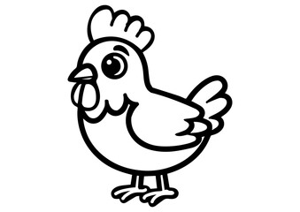 Fototapeta premium Chicken Line Art Coloring Pages