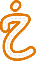 Naklejka premium Hijaiyah arabic letter Line art