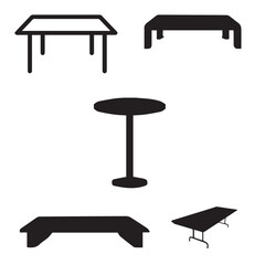Table vectors symbol design 