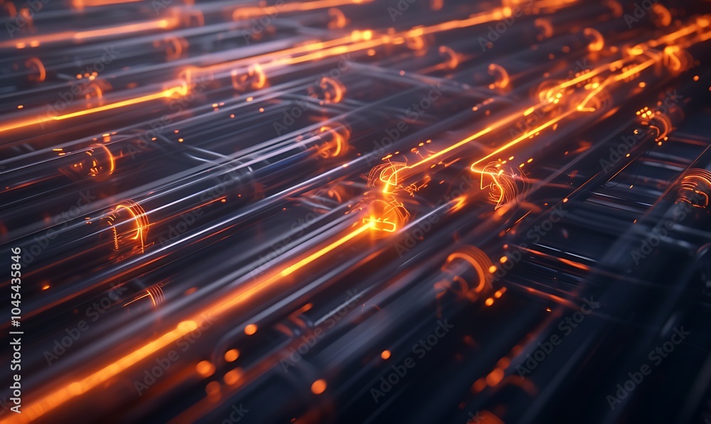 Aufkleber Next-Generation Renewable Energy Grid with Transparent Conduits and Robotic Systems
