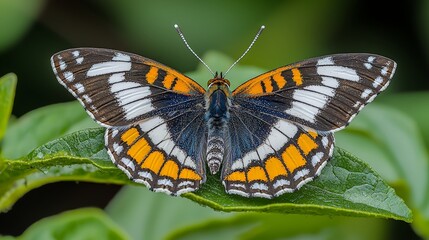 Fototapeta premium Geometric Blue Admiral butterfly transformation