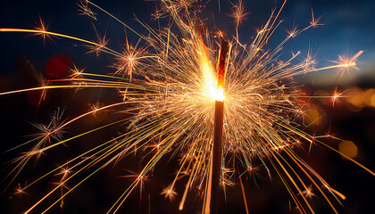 sparkler lighting night sky new year eve celebrations