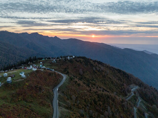 Aerial view of Gomismta village in the Ozurgeti Municipality of Guria, 2024 autumn