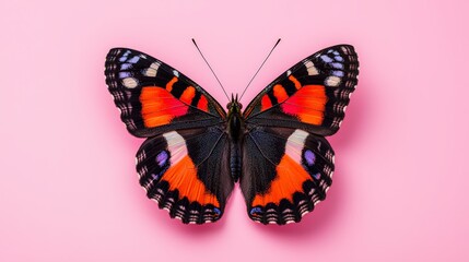 Obraz premium Flat-design close-up of Blue Admiral butterfly