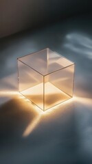 Transparent 3D Box with Soft Glow Effect