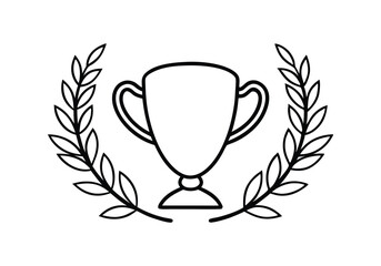 Continuous Line Art of a Classic Winner Trophy Cup