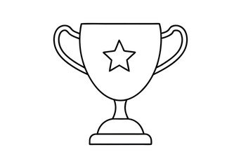 Continuous Line Art of a Classic Winner Trophy Cup