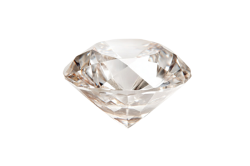 A diamond is shown in a clear case. on transparent background.