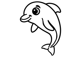 Dolphin Line Art Coloring Pages