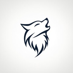 A stylized wolf's head logo, depicting a fierce expression, ideal for brand identity, wildlife themes, or outdoor adventure.
