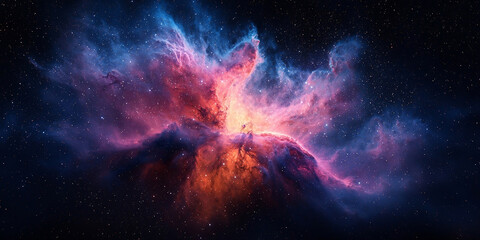 Galactic Star Cluster with Nebula Clouds