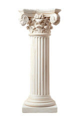 Fototapeta premium A white pillar Classical order. on transparent background.