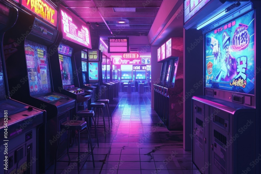 Canvas Prints Neon game center nightlife gambling architecture.