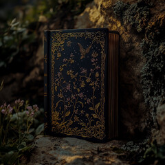 Fototapeta premium Enchanting book with magical elements set against a mystical background