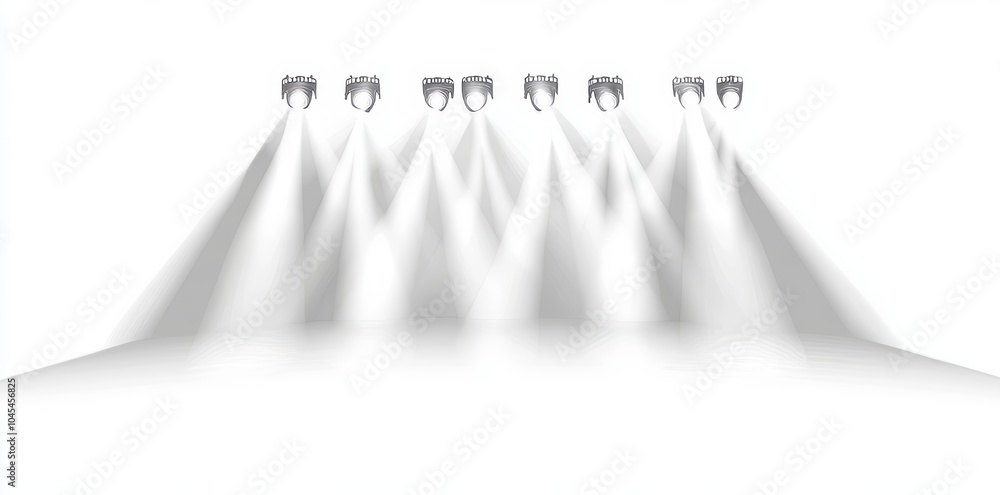 Poster Set of isolated light effects on transparent PNGs with spotlight on all elements.