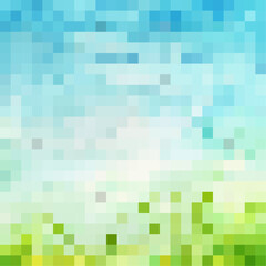 Blue Green Abstract Square Background Vector