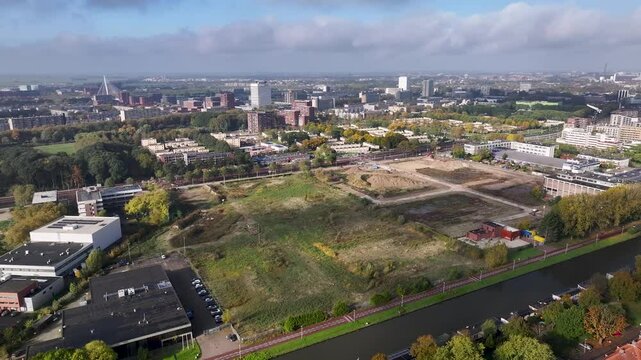 Aerial photo of New-build district Merwede Utrecht The Netherlands in development