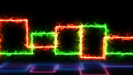 Glowing neon wave background with saber effect.