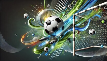 Soccer Ball Abstract Art   Sports  Goal  Football  Graphic Design
