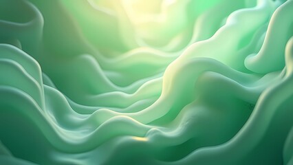 Obraz premium A smooth green backdrop adorned with a dynamic wave pattern, evoking a fresh and lively atmosphere. generative ai