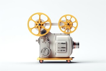 Fototapeta premium Projector machine wheel white background.