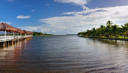 Fototapeta premium Waterfront promenade with river view
