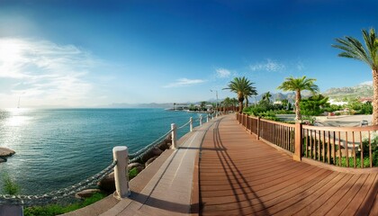 Fototapeta premium Waterfront promenade with river view