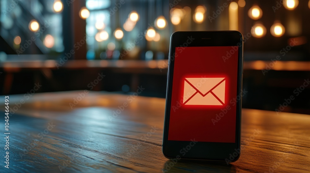 Poster email hacked warning alert notification, junk mail, scam malware spreading virus on message alert vi