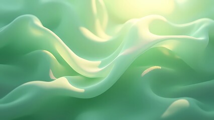 Obraz premium A rich green background highlighted by a stylish wave pattern, offering a modern and serene visual appeal. generative ai