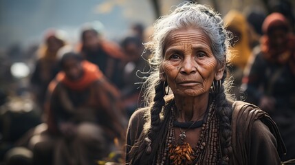 Fototapeta premium Portrait of Indian american village woman