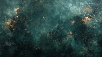 Obraz premium Abstract Teal Green and Gold Textured Background Vintage Grunge Wall Texture