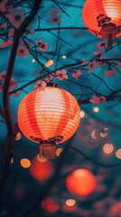 Obraz premium Festival lantern chinese lantern architecture.